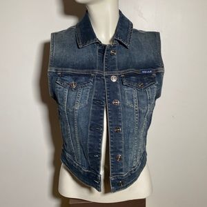Just USA Dark Blue Jean Denim Vest Size M
